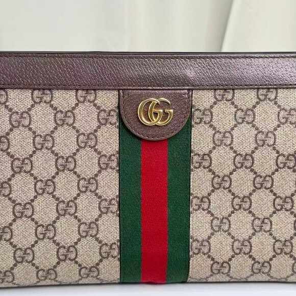 Gucci GG Logo Supreme Medium Ophidia Chain Shoulder Bag - Picture 8 of 9